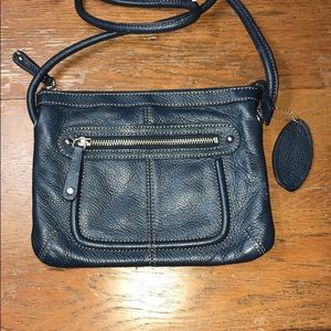 Navy leather Crossbody